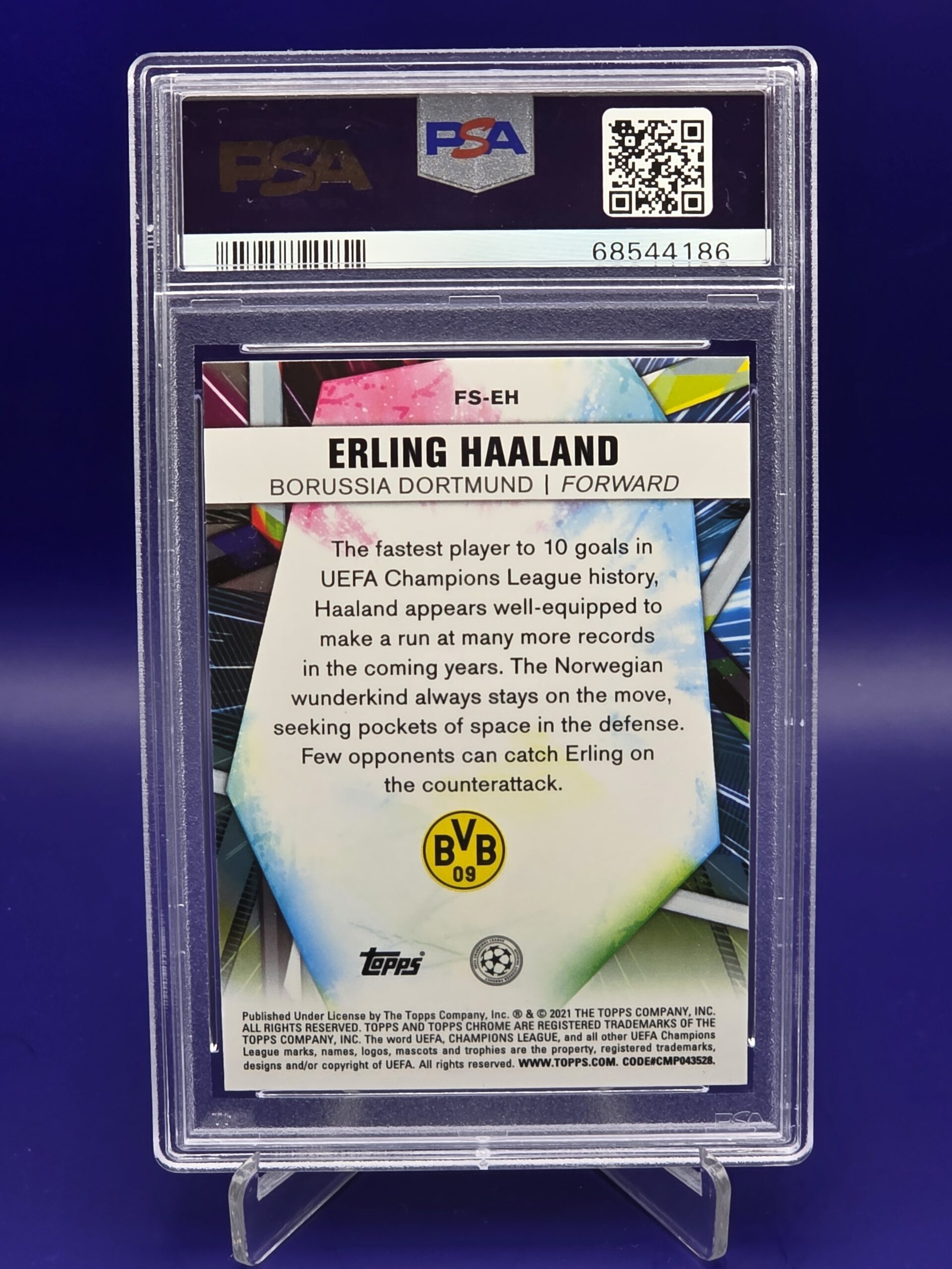 Erling Haaland #EH 2020/21 Topps Chrome UCL Future Stars PSA 10 — Vaulty Certified (en cours) – Image 2