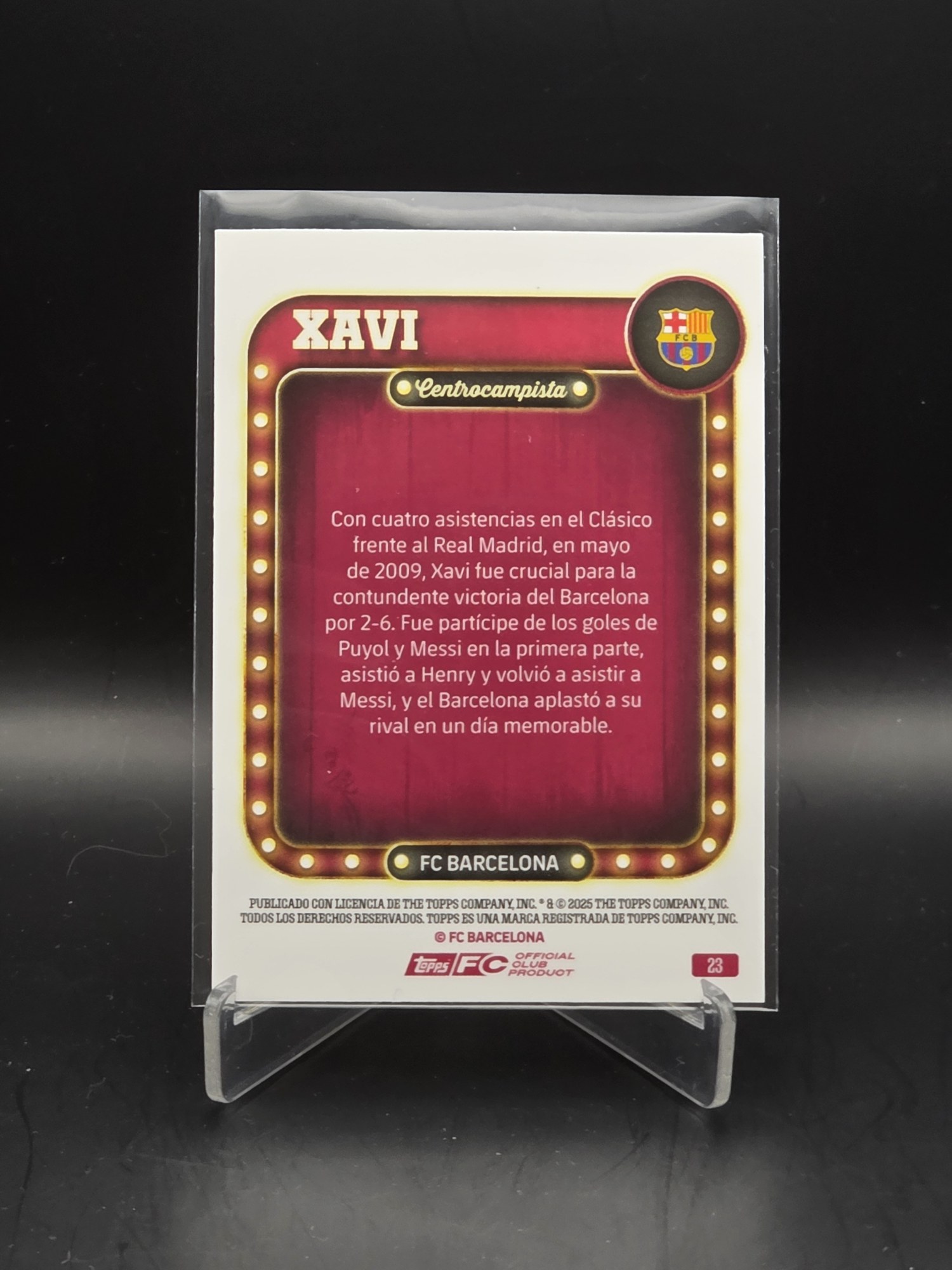 Xavi · Topps FC Barcelona Collector Tin 2025-26 · Name in Lights #23 · FC Barcelona – Image 2
