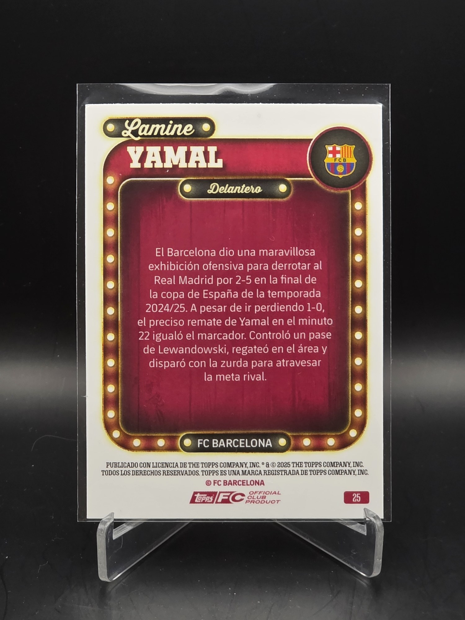 Lamine Yamal · Topps FC Barcelona Collector Tin 2025-26 · Name in Lights #25 · FC Barcelona – Image 2